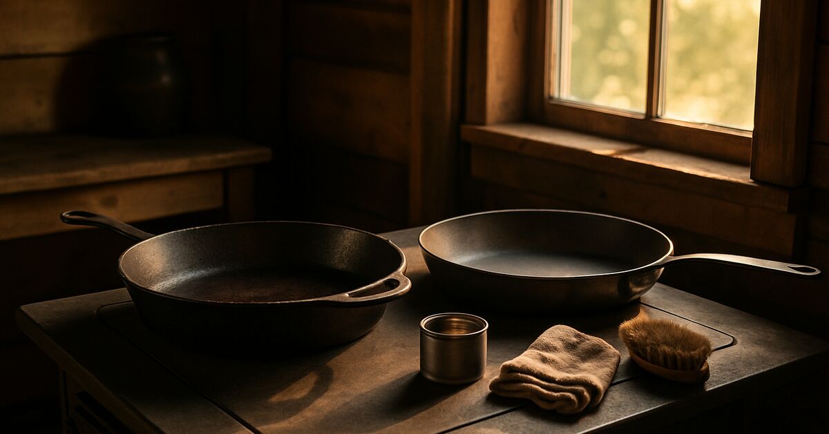 Cast iron and carbon steel off-grid: seasoning, care, and repair