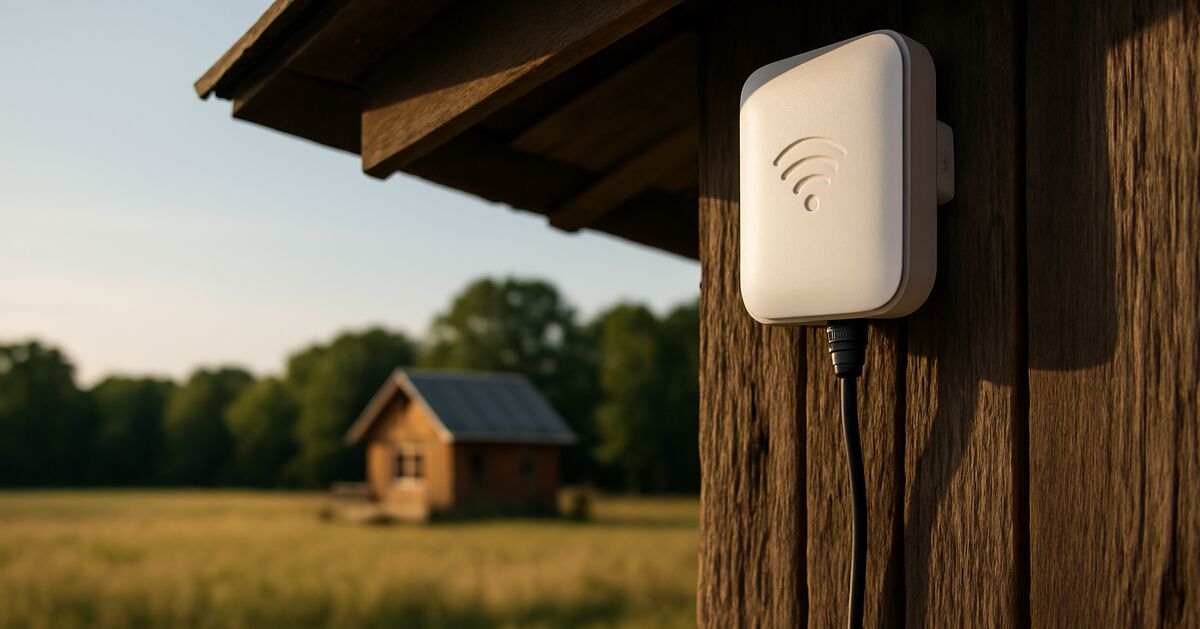 Off-grid Wi-Fi that reaches the barn, shop, and garden, not just the cabin